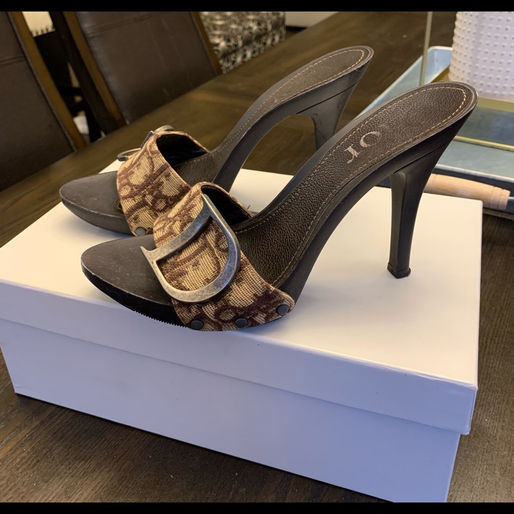Dior vintage logo clog trotter heels